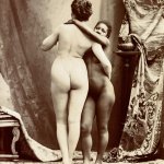 File:Two women posing naked in a photographic studio standing em Wellcome V0048565EL.jpg