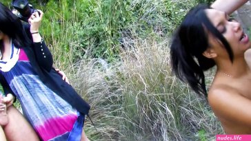 Raunchy group the hot outdoor fucking